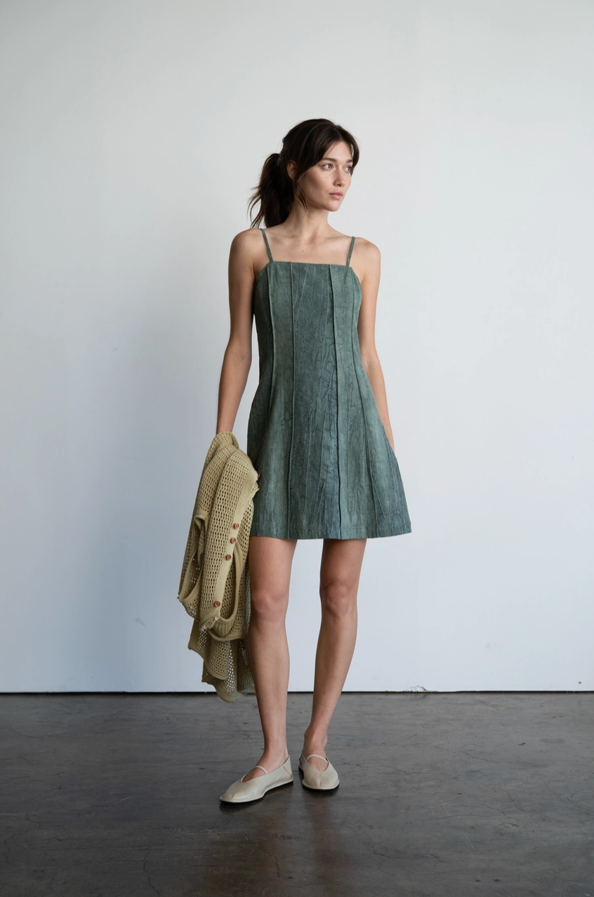 WREN LINEN MINI DRESS IN WASHED GREEN | SHOPIDB.COM LARGE WREN LINEN MINI DRESS IN WASHED GREEN | SHOPIDB.COM LARGE