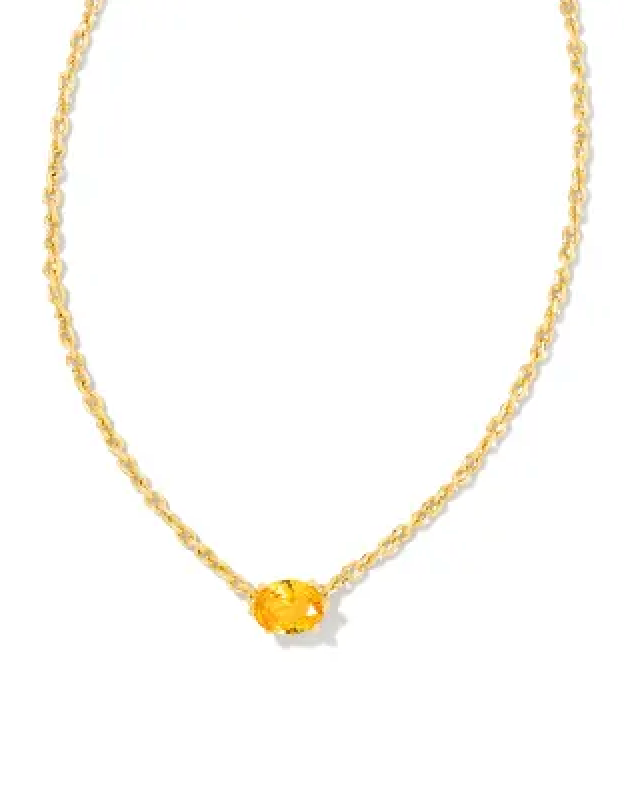KENDRA SCOTT CAILIN GOLD PENDANT NECKLACE IN GOLDEN YELLOW CRYSTAL