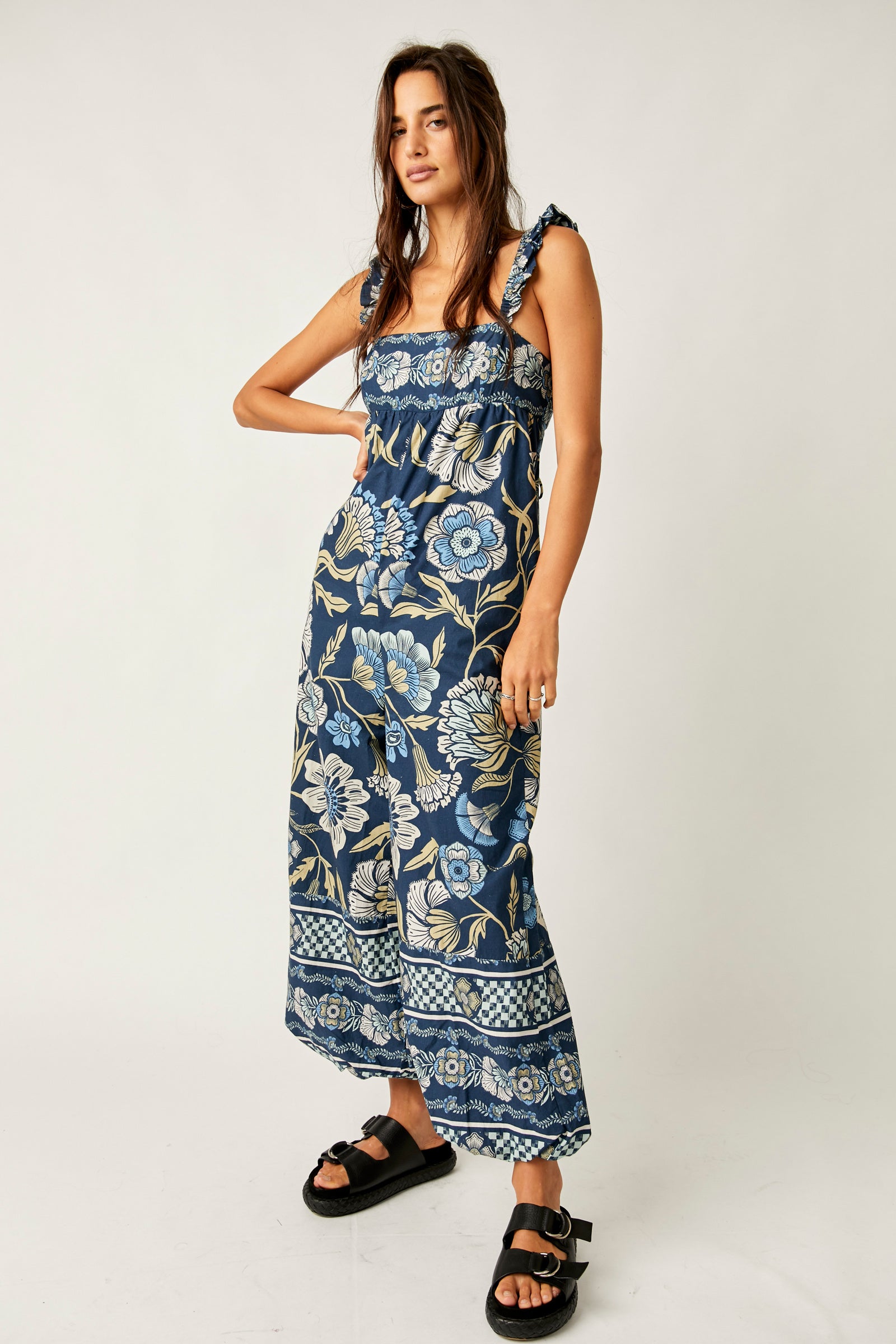 FREE PEOPLE BALI ALBRIGHT JUMPSUIT IN NAVY