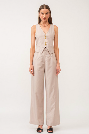 FRANKIE WIDE LEG TROUSERS IN NATURAL