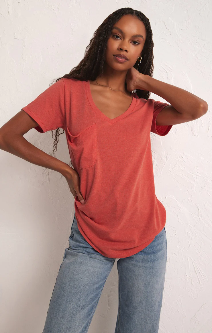 Z SUPPLY THE POCKET TEE IN TANGO