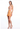 Woman wearing a floral dress on a white background