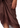 Close-up of a brown sheer dotted fabric garment with lace trim and a buttoned side panel, shown on a model against a white background.
