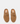 A pair of tan suede mule loafers with a decorative strap across the vamp and a ruffled edge around the sole, shown from a top-down view on a light gray background. The brand name 'FREE MOOD' is visible on the insole.
