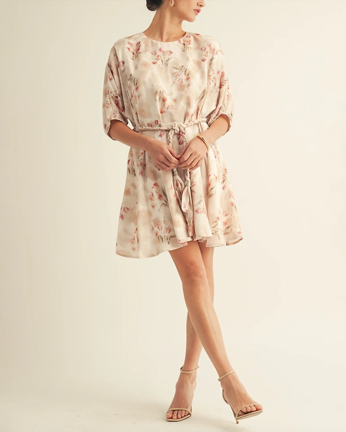 ELLE FLORAL DRESS IN SOFT PINK