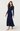 ASTR YASMINE RUCHED LONG SLEEVE DRESS IN NAVY
