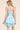 EMBROIDERY HEART NECKLINE MINI DRESS IN BLUE