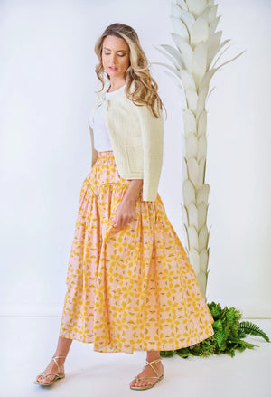 BROOKS AVE ARCHED SKIRT IN ORANGE AZALEA
