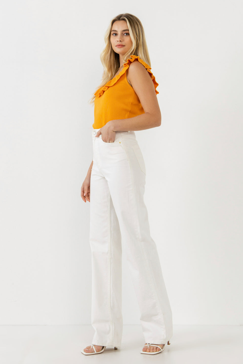 CECIL KNIT TOP IN TANGERINE