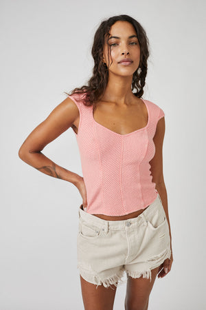FREE PEOPLE BOSS BABE TANK IN STRAWBERRY COLADA