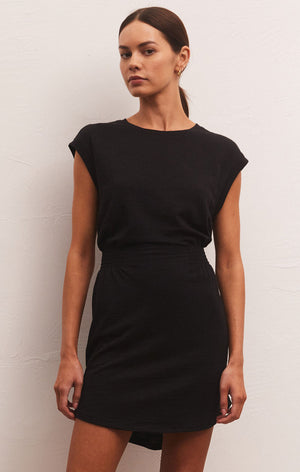 Z SUPPLY ROWAN TEXTURED KNIT DRESS IN BLACK