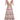 Floral patterned dress with colorful accents on a white background