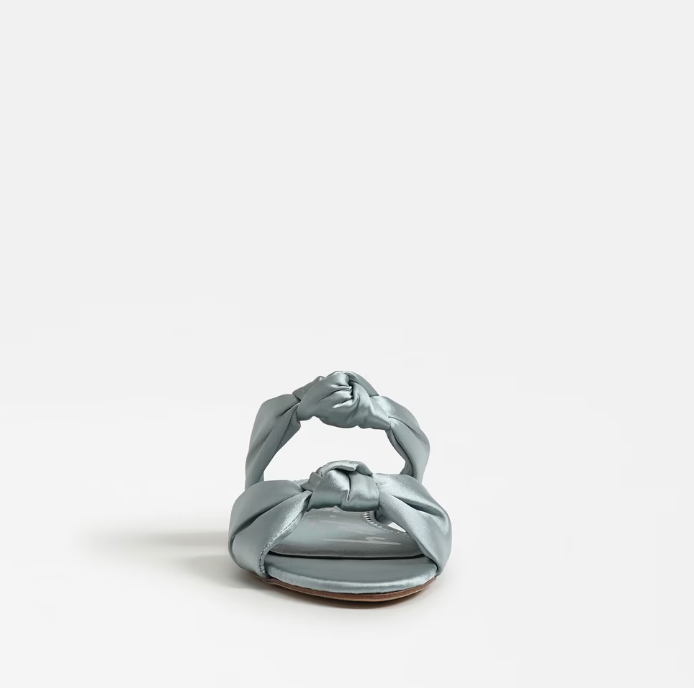 CIRCUS BY SAM EDELMAN MARISSA FLAT SANDAL IN BLUE HAZE SATIN