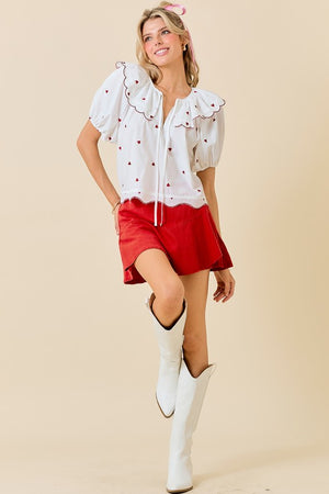 RUBY HEART BLOUSE IN WHITE