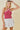 X HALTER STRIPE SWEATER TOP IN CRIMSON AND WHITE