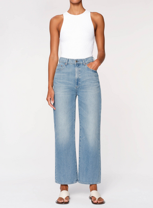 DL1961 HEPBURN WIDE LEG HIGH RISE ANKLE JEANS IN RIVER BANK