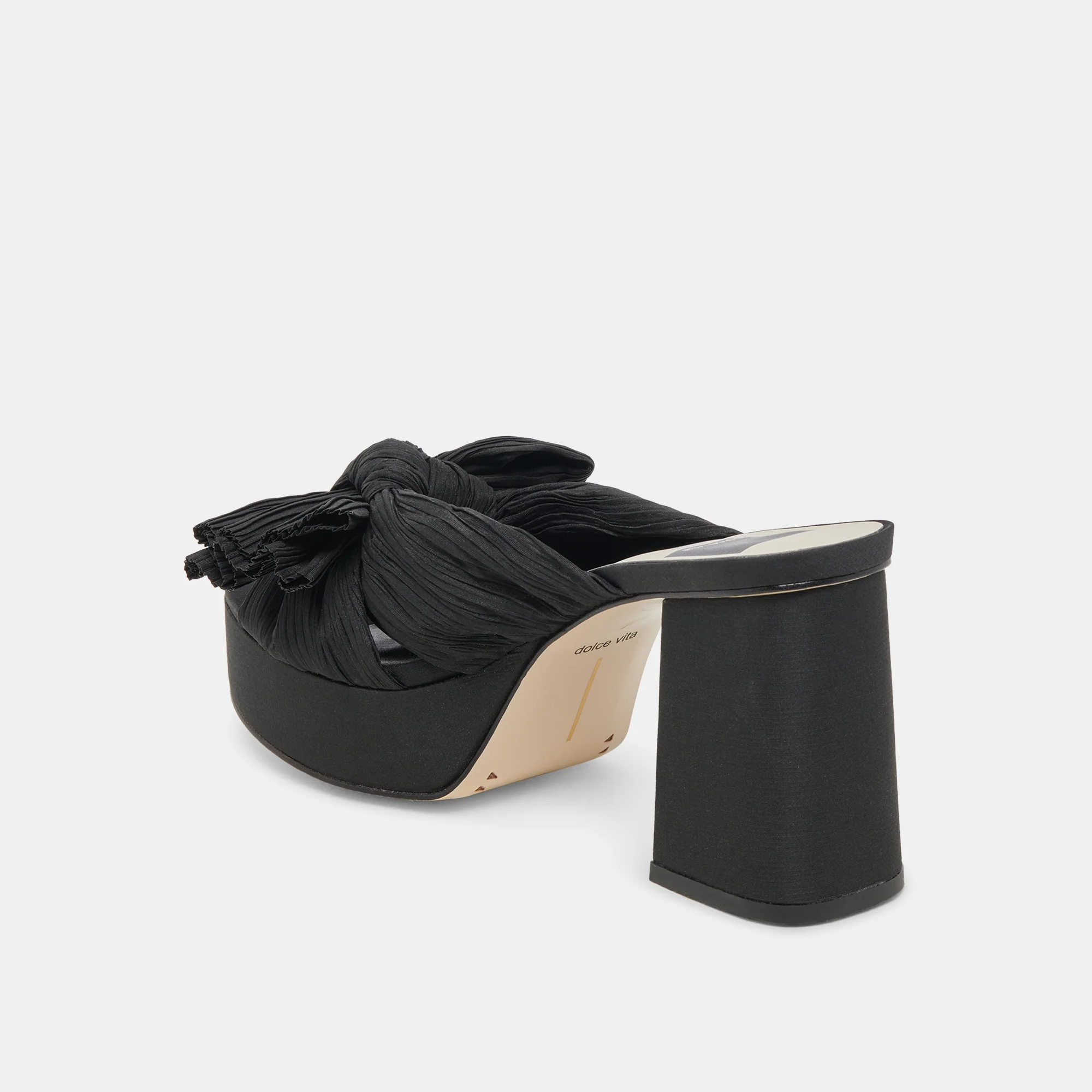 DOLCE VITA BLARE HEELS IN ONYX SATIN