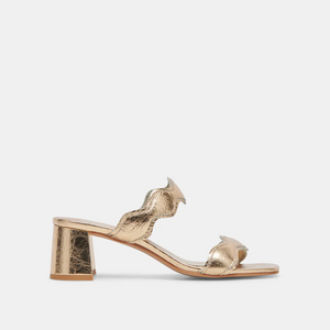 DOLCE VITA ILVA HEELS IN GOLD DISTRESSED LEATHER