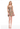 Woman wearing a floral dress on a white background