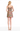 Woman wearing a floral dress on a white background