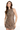 Woman wearing a dress the population sequin shift mini dress in bronze.
