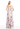 Woman wearing a floral one-shoulder dress on a white background