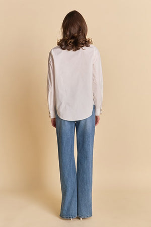 ENDLESS ROSE HARPER CLASSIC BUTTON UP IN WHITE