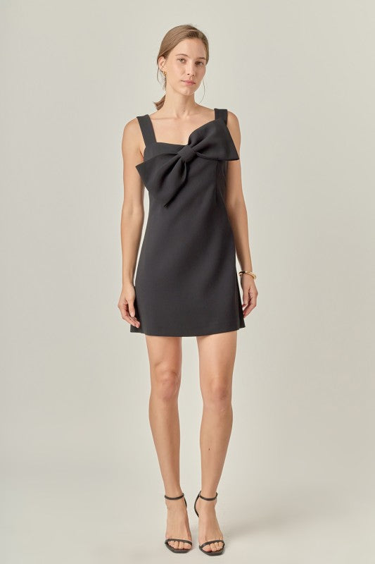 BOW SLEEVELESS MINI DRESS