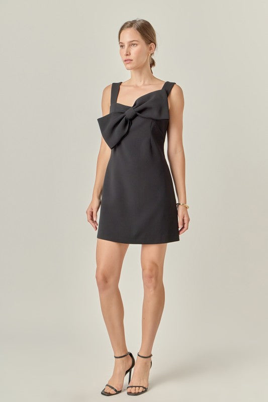 BOW SLEEVELESS MINI DRESS