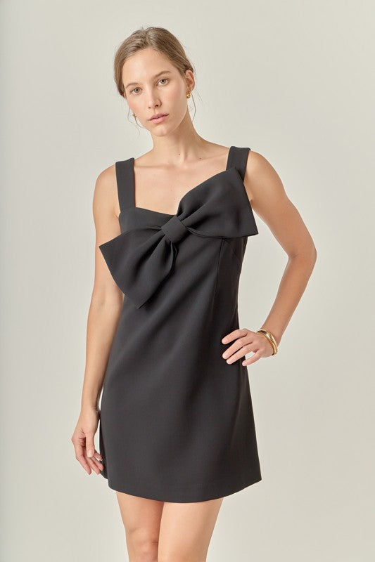 BOW SLEEVELESS MINI DRESS