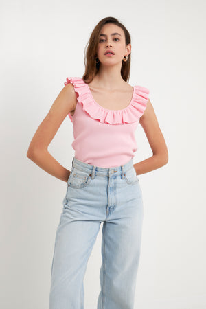 CECIL KNIT TOP IN BABY PINK