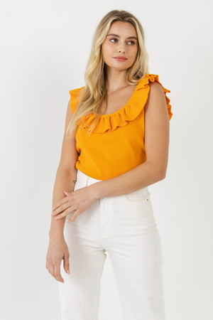 CECIL KNIT TOP IN TANGERINE