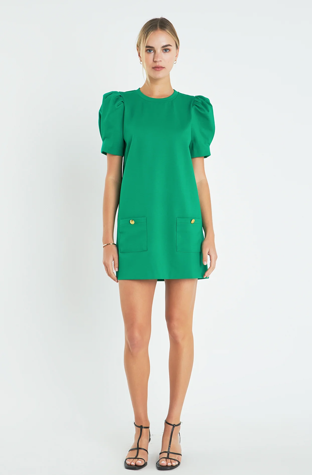 ENGLISH FACTORY SHIFT DRESS IN KELLY GREEN