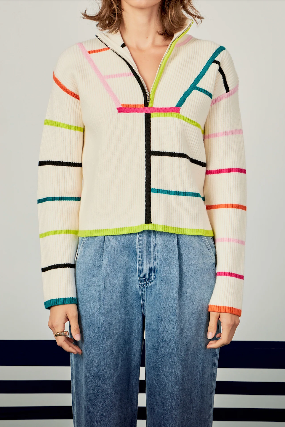 ENGLISH FACTORY STRIPE SWEATER