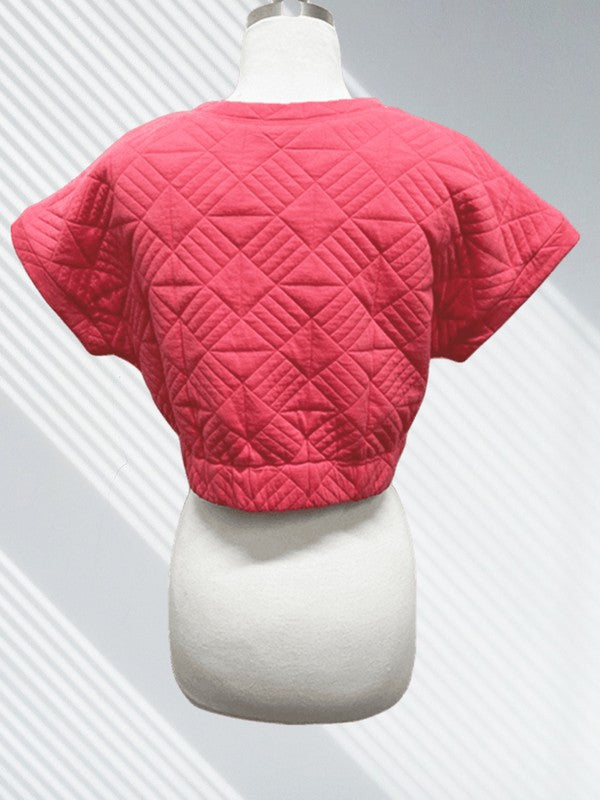 MARCO QUILTED TOP IN CORAL