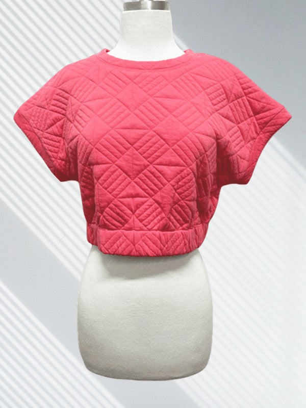 MARCO QUILTED TOP IN CORAL