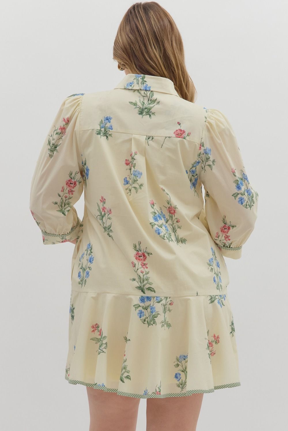 CHARLOTTE FLORAL SHIRT DRESS IN CREAM: PLUS SIZE