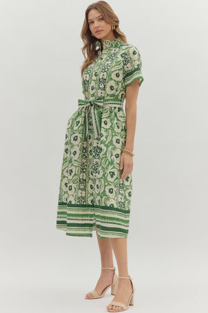 ELIZA MIDI DRESS IN GREEN