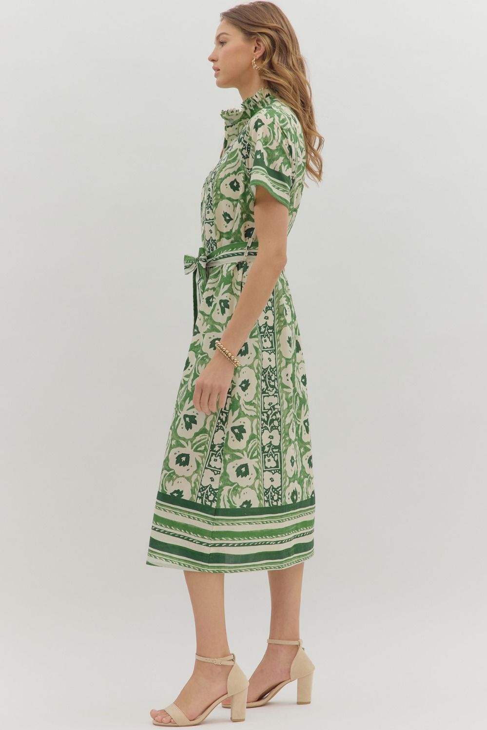 ELIZA MIDI DRESS IN GREEN