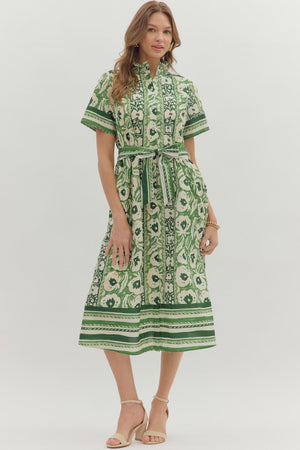 ELIZA MIDI DRESS IN GREEN