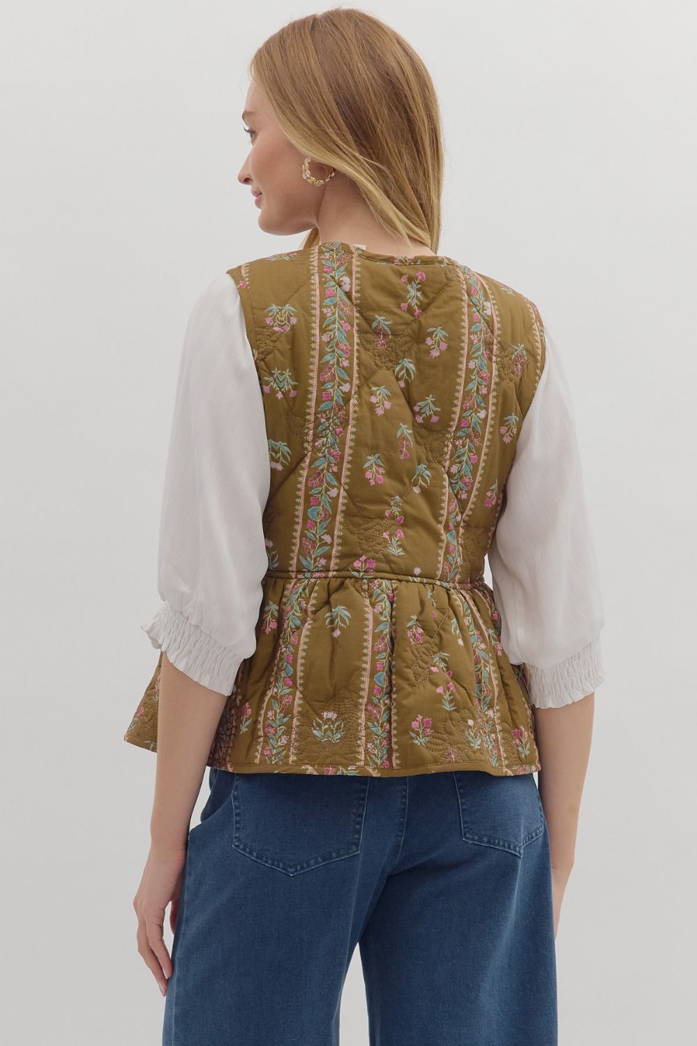ELOWEN VEST IN FLORAL BROWN