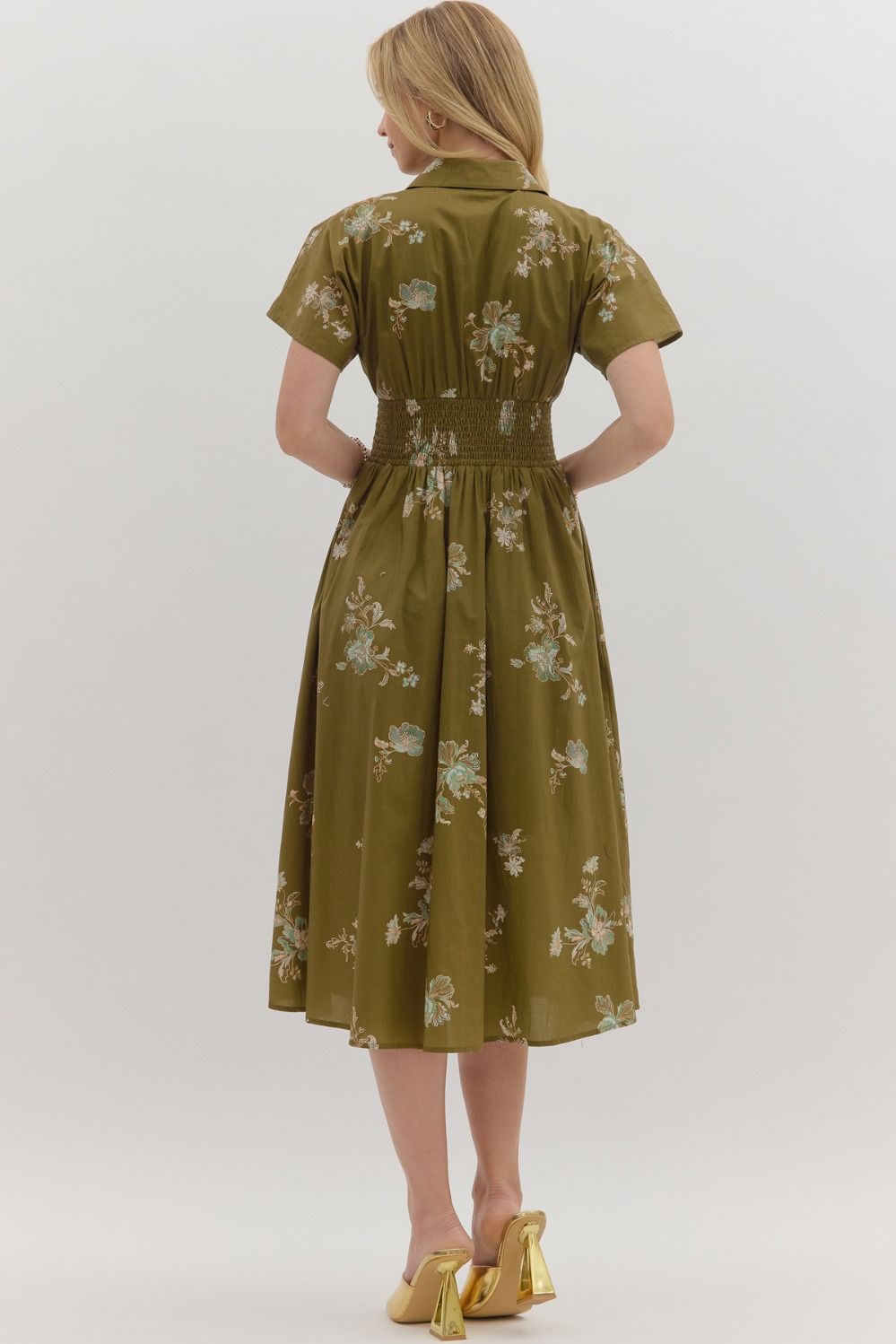 EVELYN SHIRT DRESS IN OLIVE