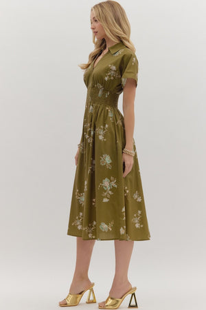 EVELYN SHIRT DRESS IN OLIVE