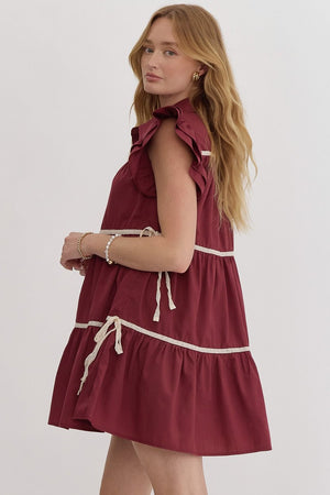 HANNA DRESS IN MERLOT