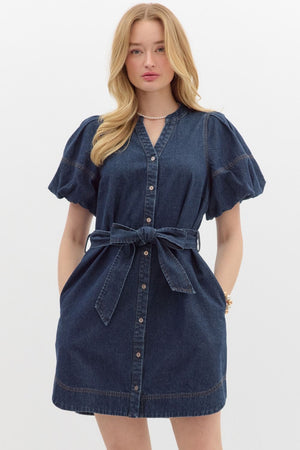 JOLENE DARK DENIM DRESS