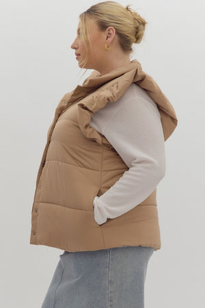 KAISER PUFFER VEST IN LIGHT TAUPE