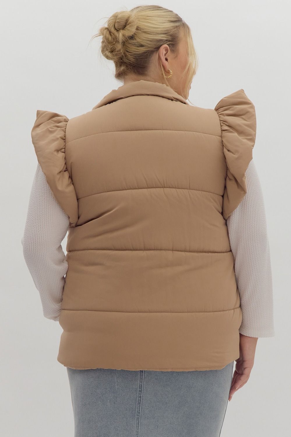 KAISER PUFFER VEST IN LIGHT TAUPE