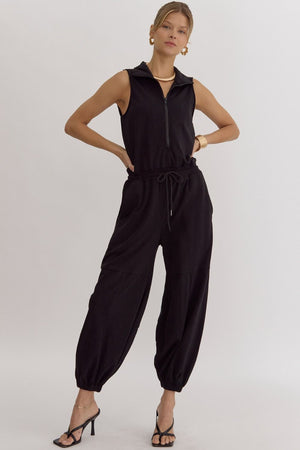 KIMMIE JOGGER JUMPSUIT IN BLACK