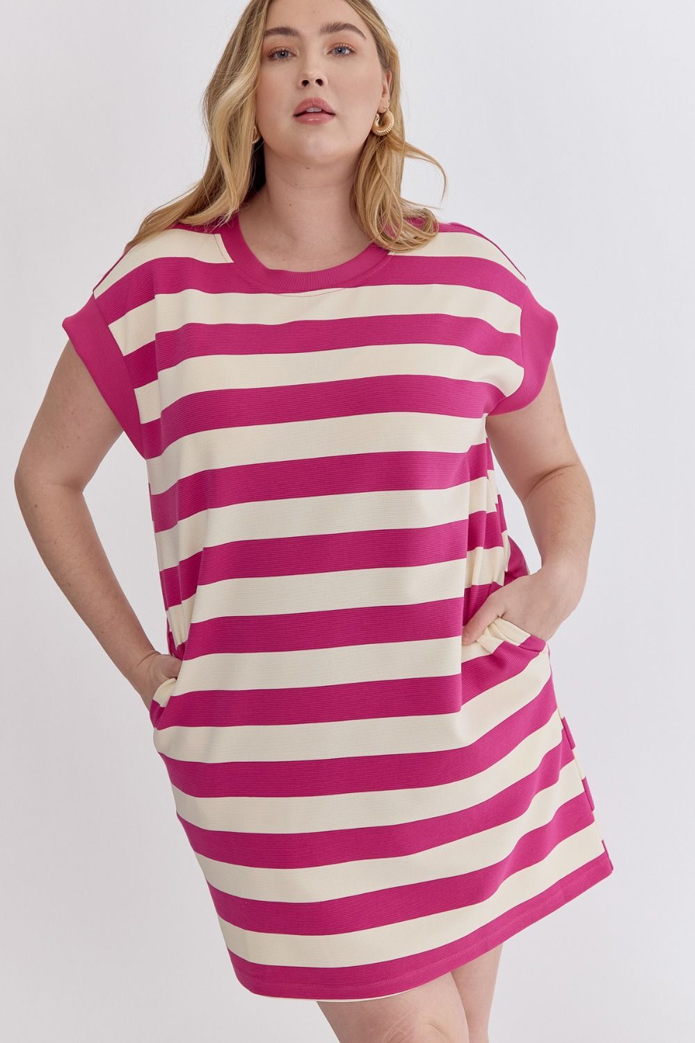 KYM DRESS IN HOT PINK: PLUS SIZE