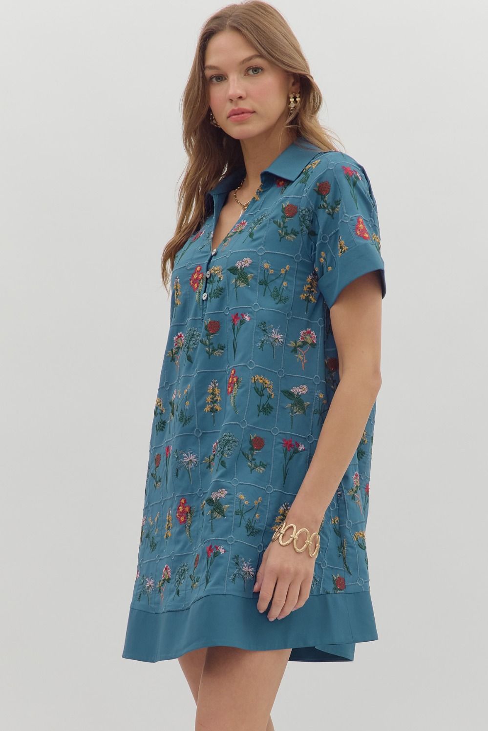 LENA SHIRT DRESS IN BLUE